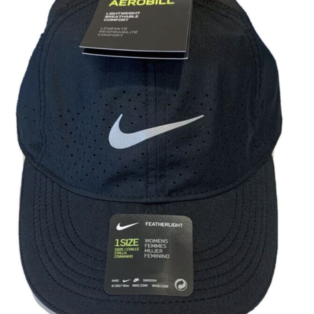 Nike Featherlight Reflective Running 6 Panel Tailwind Fast Cap Hat Black DC3598